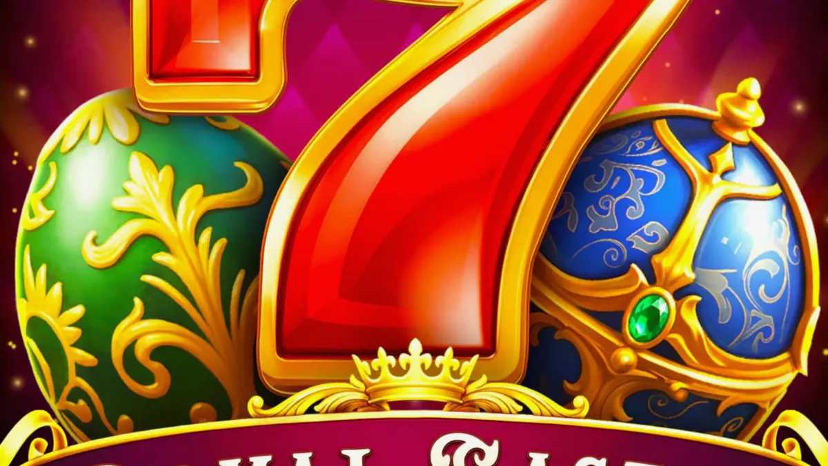 Tampilan visual slot Royal Easter dengan latar belakang taman istana yang mewah dan telur Fabergé.